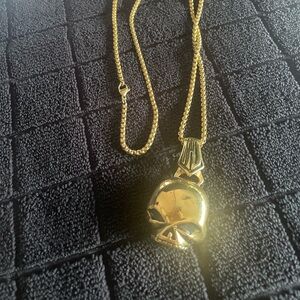 Gold HD Skull Pendant Necklace